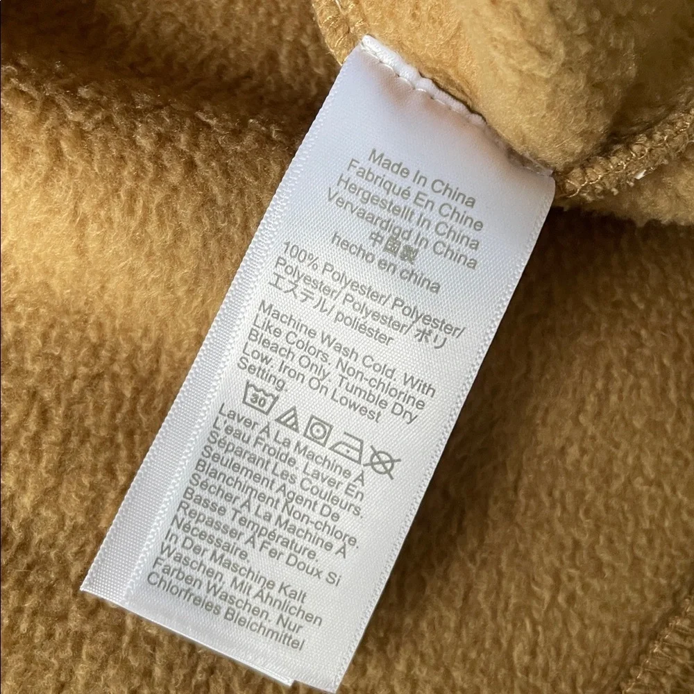 J. Crew Camel Fleece Sherpa Button-Up Pop Over Sweater